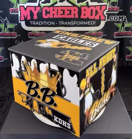 18 Inch Tall Fold Flat Cheer Box - with Customizable Team Design