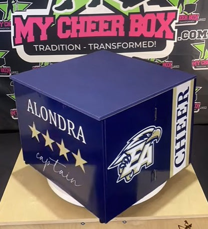 18 Inch Tall Fold Flat Cheer Box - with Customizable Team Design