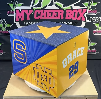 20" Tall Fold Flat Cheer Box - with Customizable Team Design