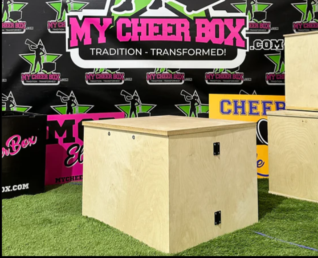 20" Tall Fold Flat Cheer Box | Plain Wood No Team Design