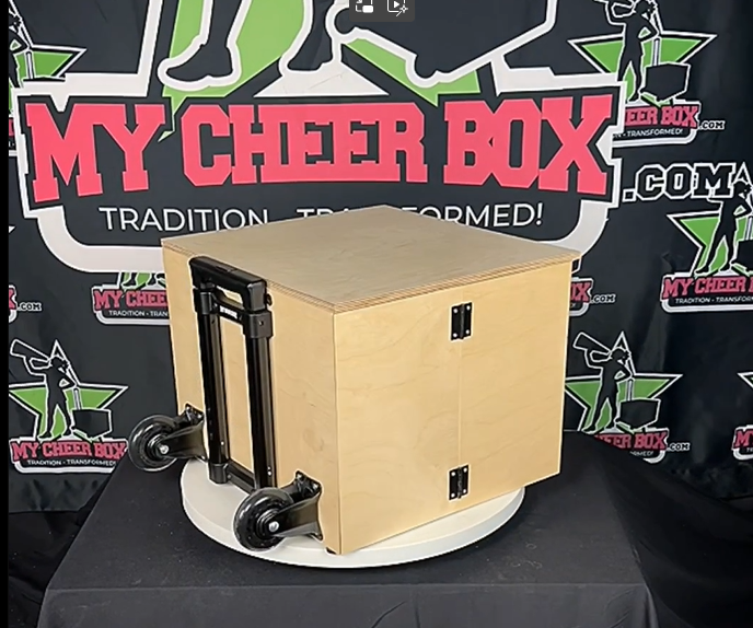 20" Tall Fold Flat Cheer Box | Plain Wood No Team Design